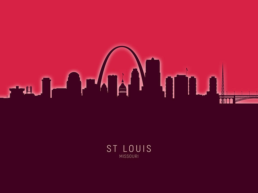 St Louis Missouri Skyline #35 Digital Art by Michael Tompsett