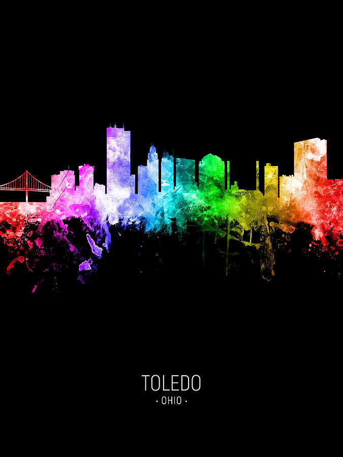 Toledo Ohio Skyline #35 Digital Art by Michael Tompsett