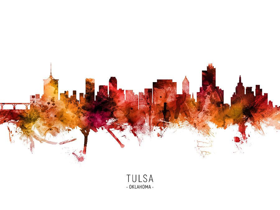 Tulsa Oklahoma Skyline Digital Art by Michael Tompsett - Fine Art America