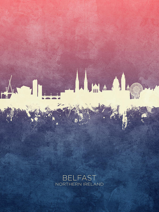 Belfast Northern Ireland Skyline #36 Digital Art by Michael Tompsett