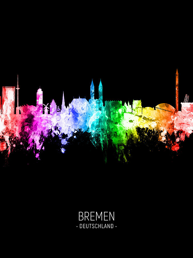 Bremen Germany Skyline #36 Digital Art by Michael Tompsett