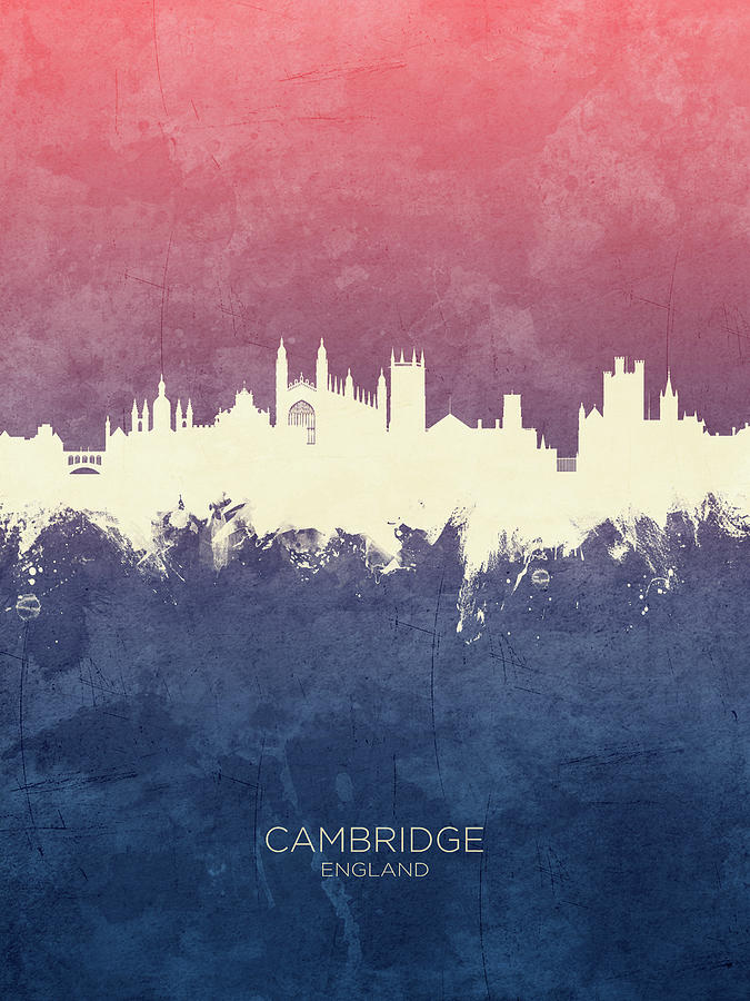 Cambridge Digital Art - Cambridge England Skyline #36 by Michael Tompsett