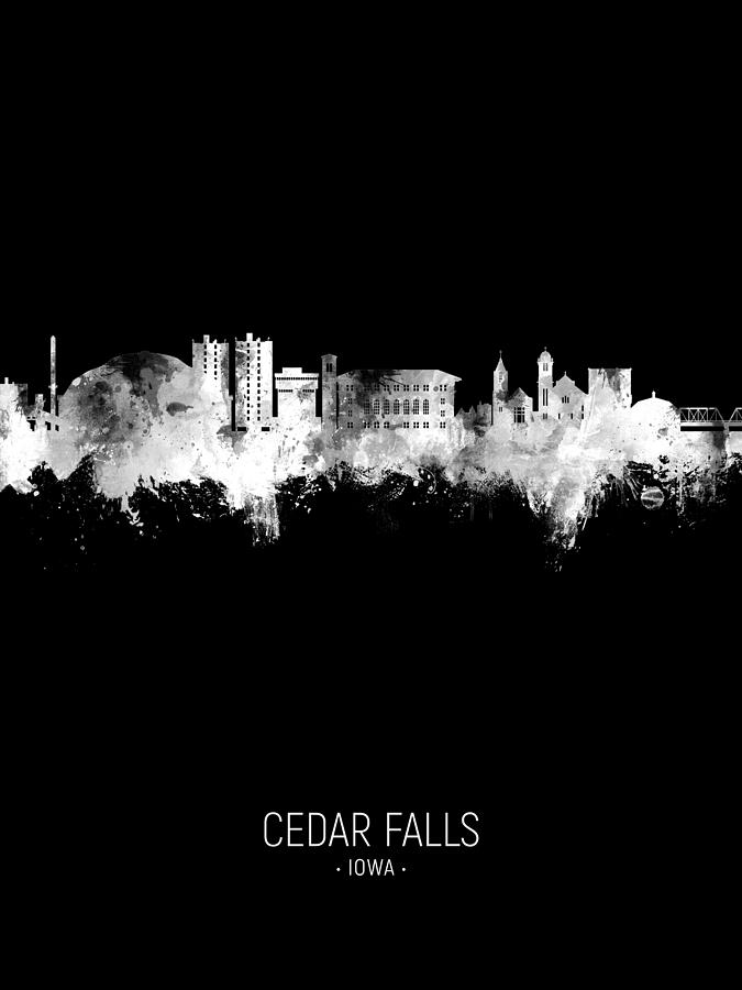 Skyline Digital Art - Cedar Falls Iowa Skyline #36 by Michael Tompsett