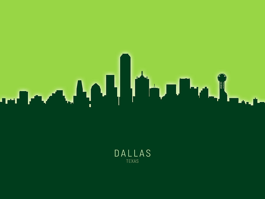 Dallas Texas Skyline #36 Digital Art by Michael Tompsett