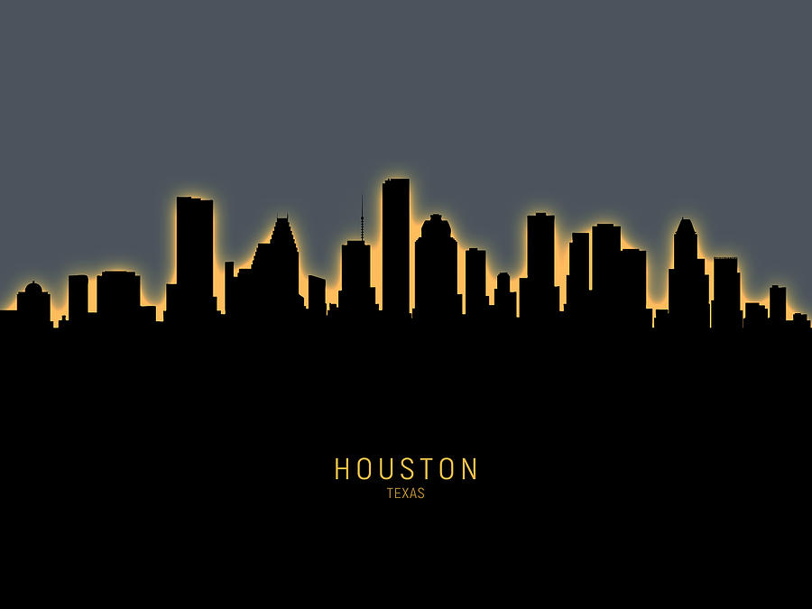 Houston Texas Skyline #36 Digital Art by Michael Tompsett