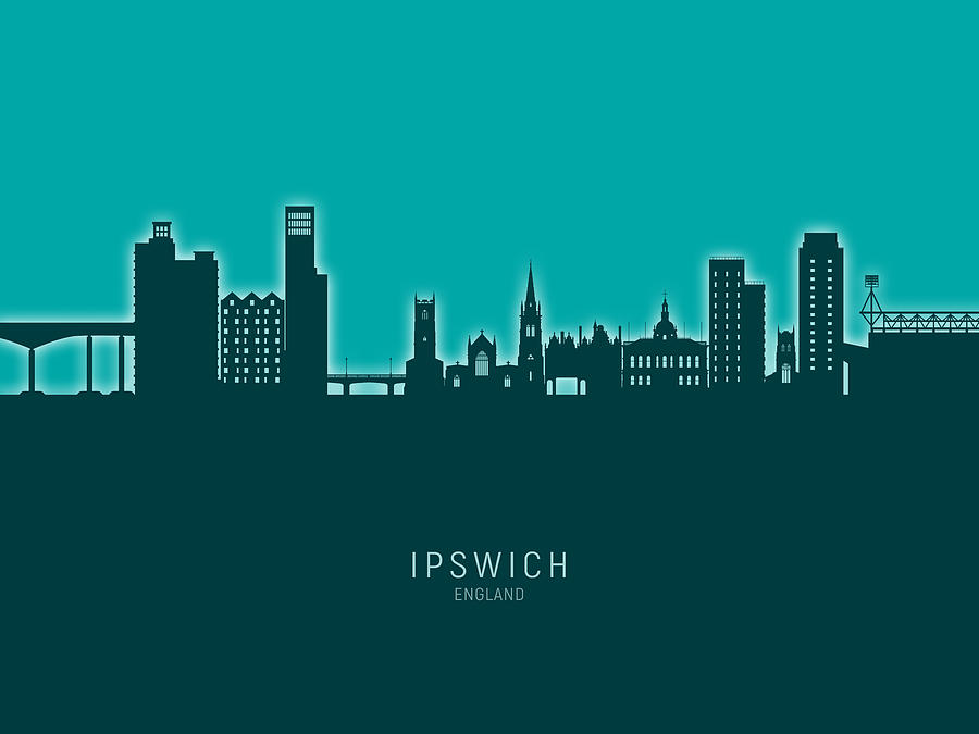 Ipswich England Skyline #36 Digital Art by Michael Tompsett