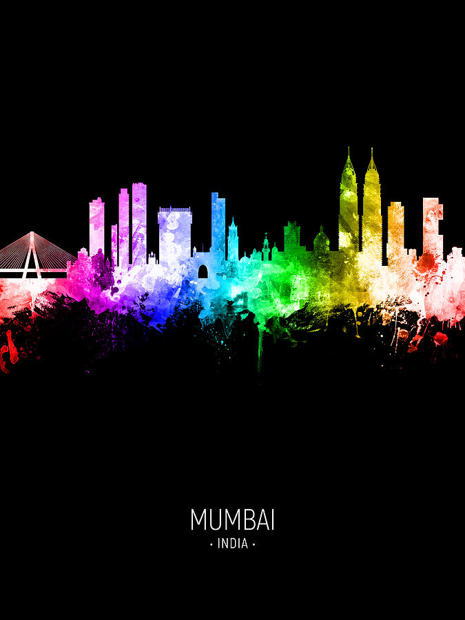 Mumbai Skyline India Bombay Digital Art by Michael Tompsett - Fine Art  America