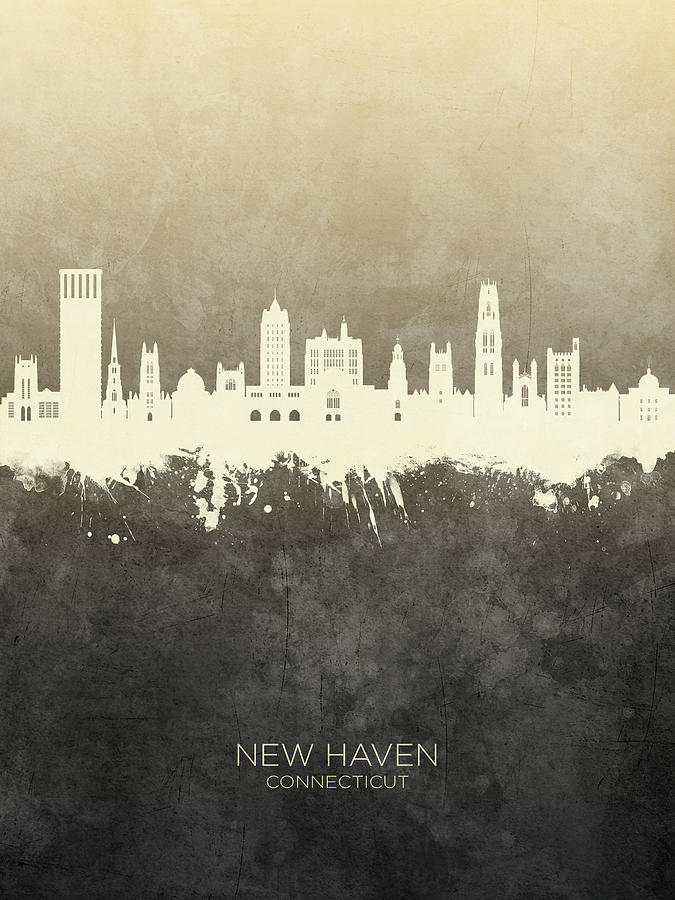 New Haven Connecticut Skyline #36 Digital Art by Michael Tompsett