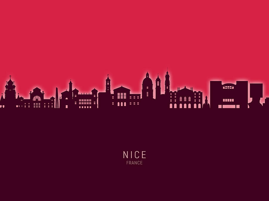 Nice France Skyline #36 Digital Art by Michael Tompsett
