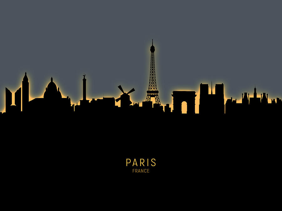 Paris France Skyline #36 Digital Art by Michael Tompsett