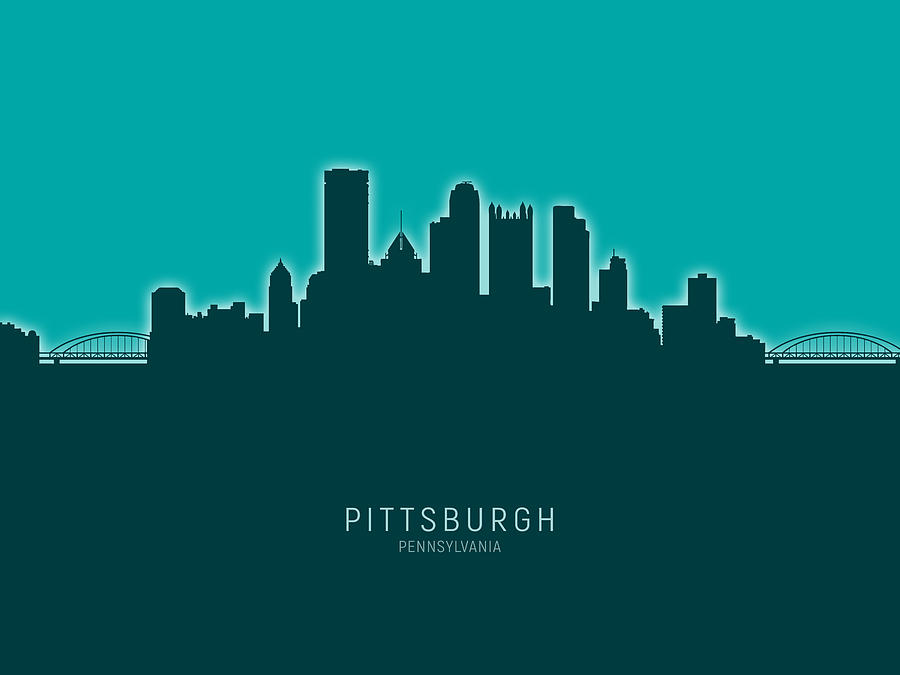 Pittsburgh Pennsylvania Skyline #36 Digital Art by Michael Tompsett