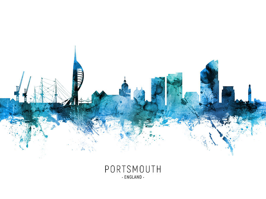 Portsmouth England Skyline #36 Digital Art by Michael Tompsett
