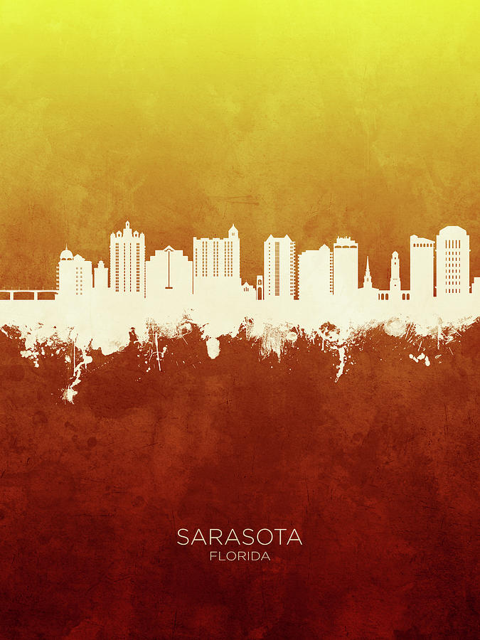Sarasota Florida Skyline #36 Digital Art by Michael Tompsett