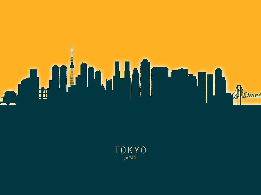 Tokyo Japan Skyline #36 Digital Art by Michael Tompsett