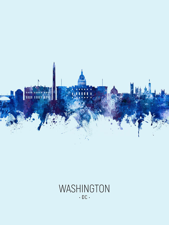 Washington Skyline Digital Art - Washington DC Skyline #36 by Michael Tompsett