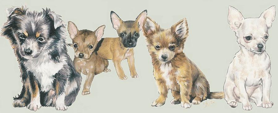 Chihuahua Puppies Mixed Media by Barbara Keith