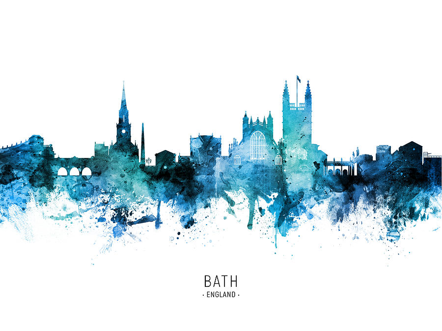 Bath England Skyline Cityscape #37 Digital Art by Michael Tompsett