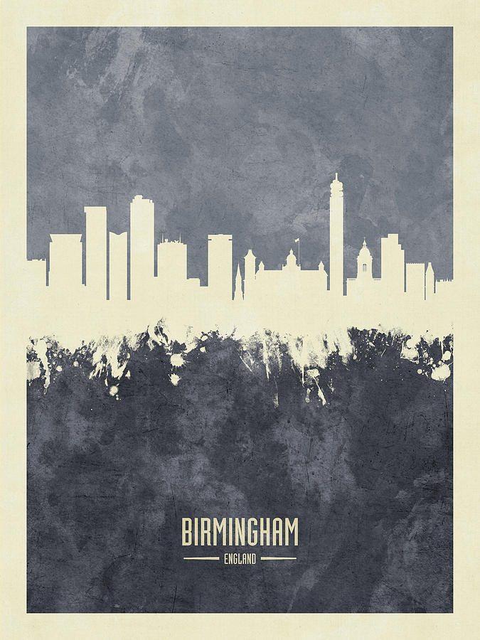 Birmingham England Skyline #37 Digital Art by Michael Tompsett