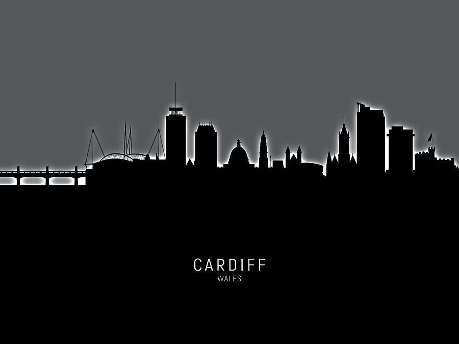 Cardiff Wales Skyline #37 Digital Art by Michael Tompsett