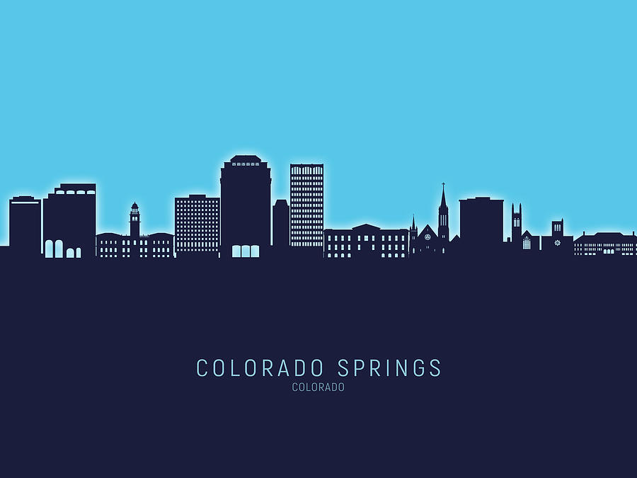 Colorado Springs Colorado Skyline #37 Digital Art by Michael Tompsett ...