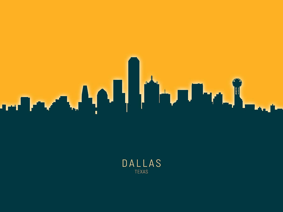 Dallas Texas Skyline #37 Digital Art by Michael Tompsett