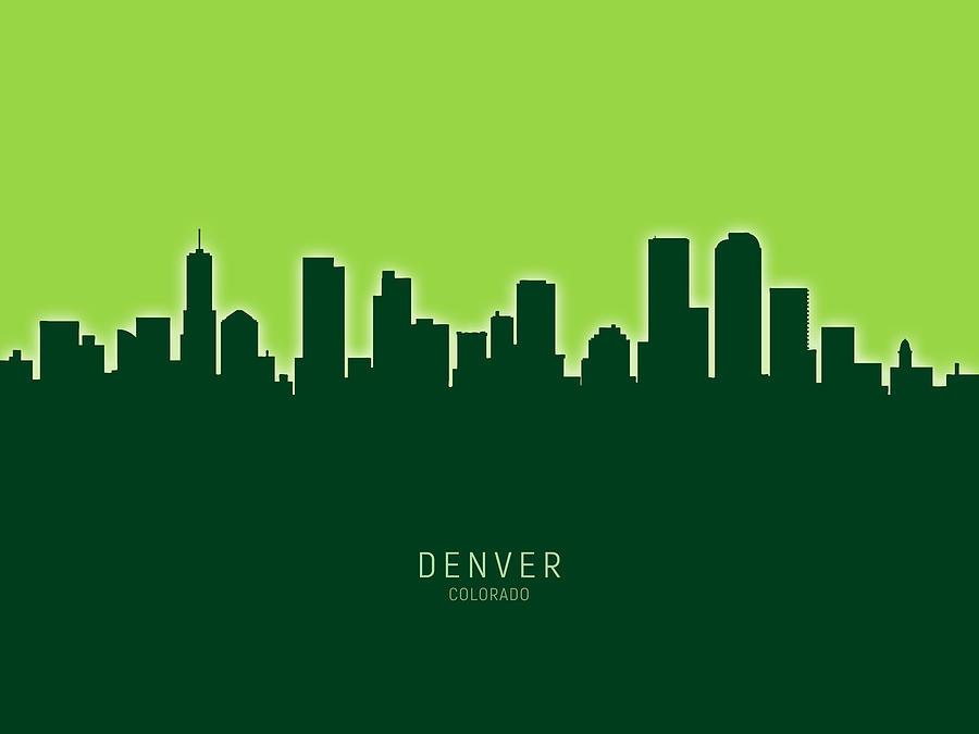 Denver Colorado Skyline #37 Digital Art by Michael Tompsett