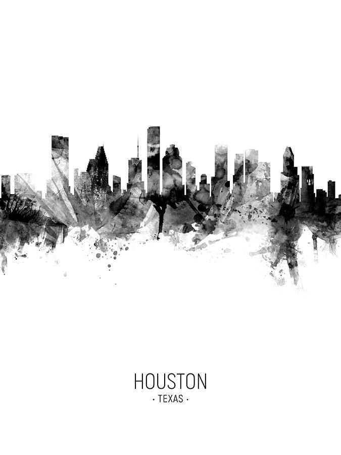 Houston Texas Skyline #37 Digital Art by Michael Tompsett