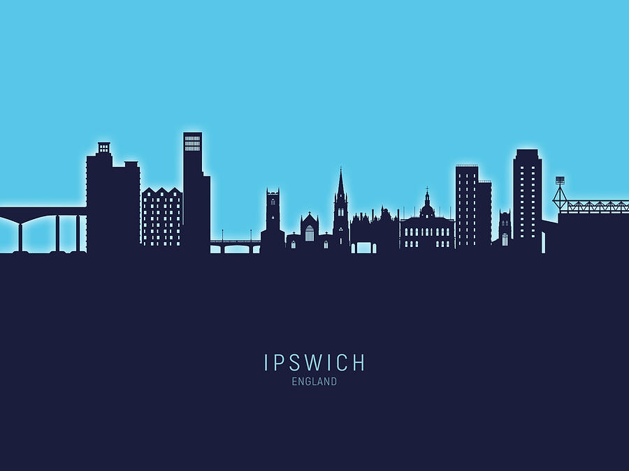 Ipswich England Skyline #37 Digital Art by Michael Tompsett