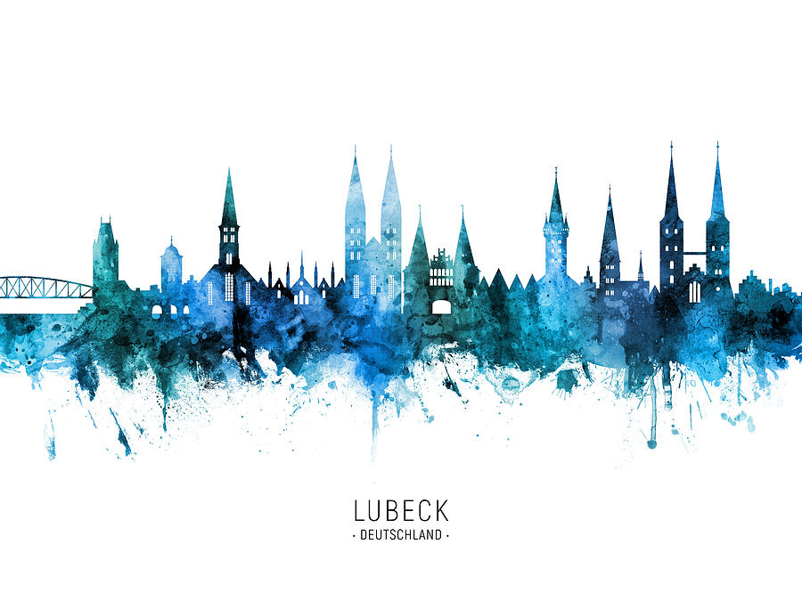 Lubeck Germany Skyline #37 Digital Art by Michael Tompsett