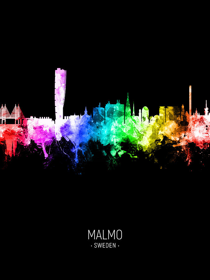 Malmo Sweden Skyline #37 Digital Art by Michael Tompsett