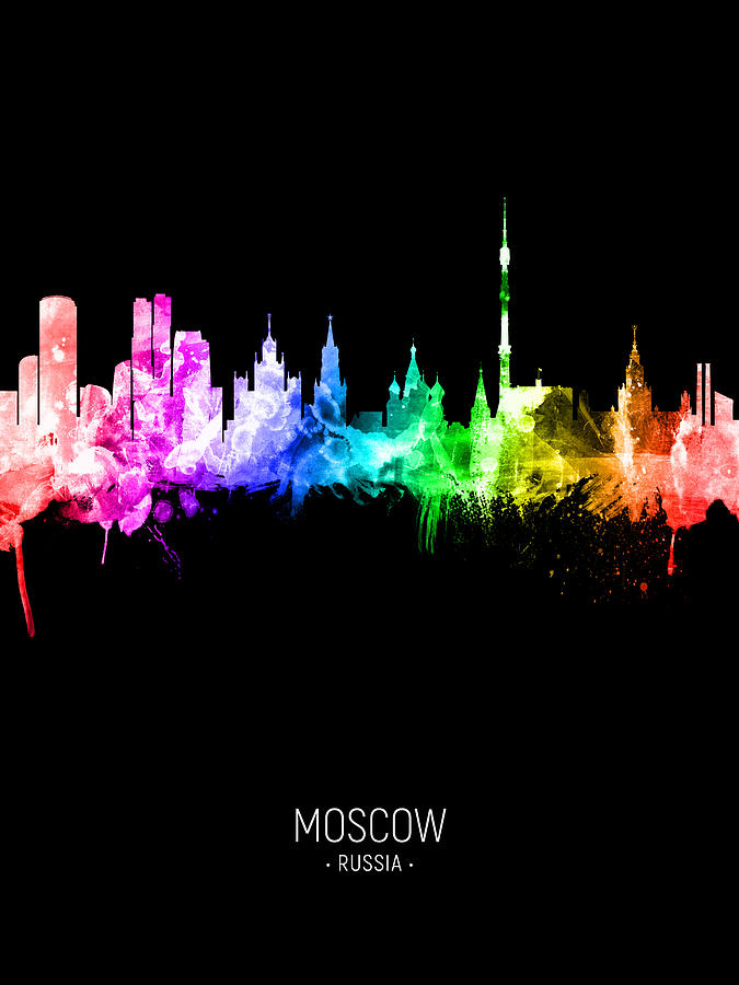 Moscow Digital Art - Moscow Russia Skyline #37 by Michael Tompsett