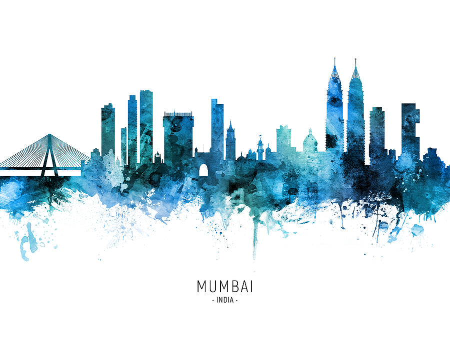 Mumbai Skyline India Bombay #37 Digital Art by Michael Tompsett