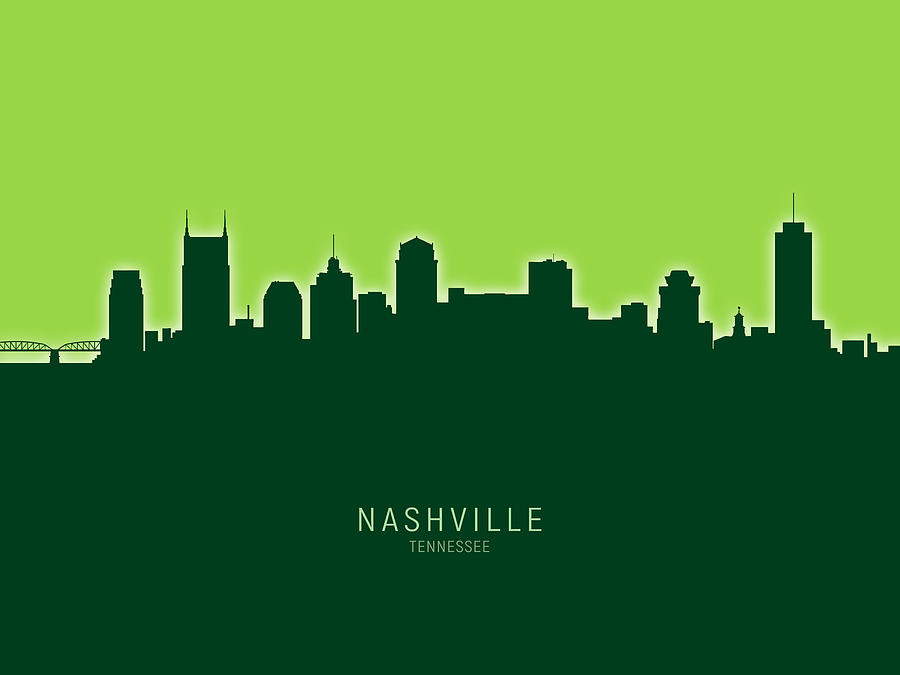 Nashville Tennessee Skyline #37 Digital Art by Michael Tompsett