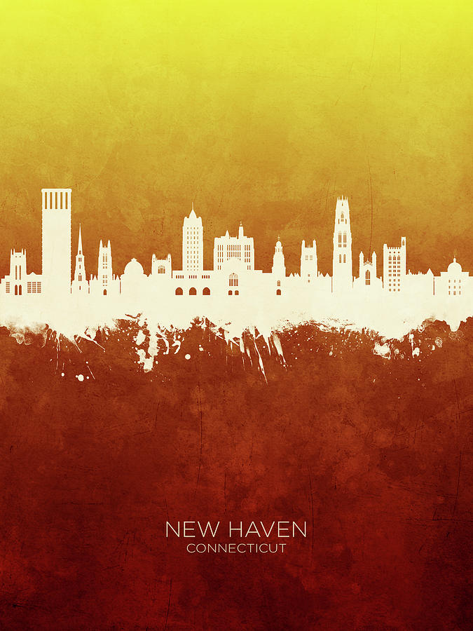 New Haven Connecticut Skyline #37 Digital Art by Michael Tompsett