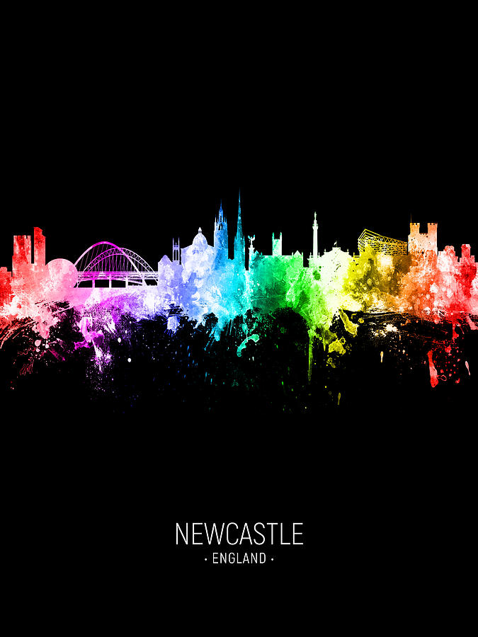 Newcastle England Skyline #37 Digital Art by Michael Tompsett