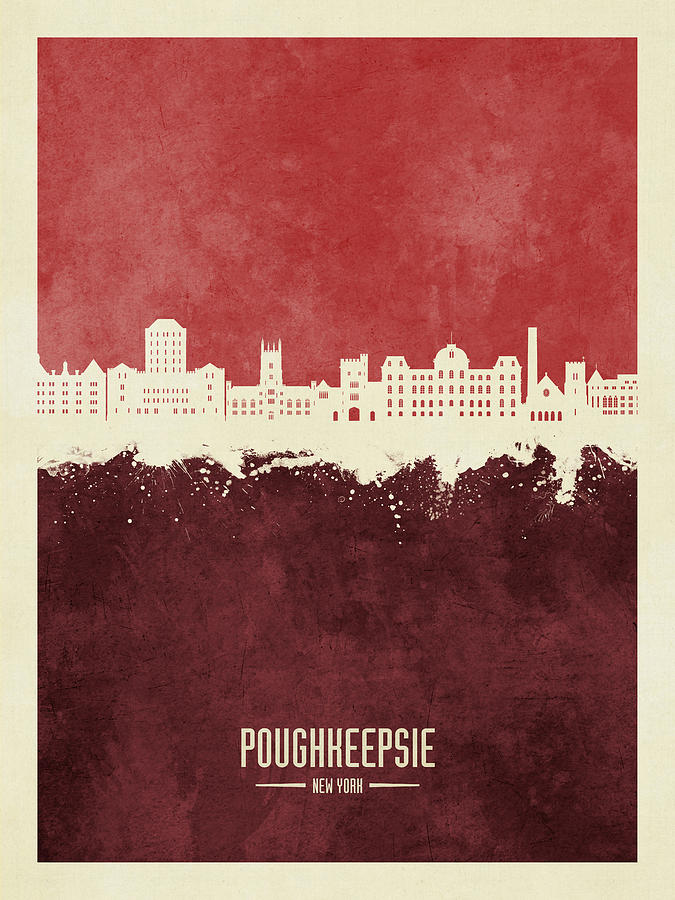 Poughkeepsie New York Skyline #37 Digital Art by Michael Tompsett
