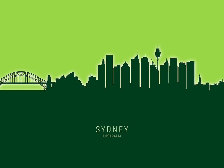 Sydney Skyline Digital Art - Sydney Australia Skyline #37 by Michael Tompsett