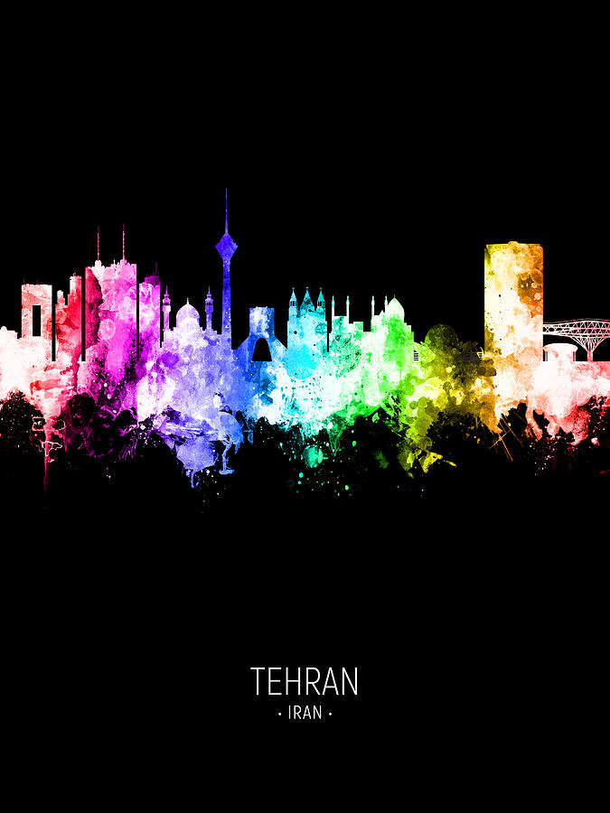 Tehran Iran Skyline #37 Digital Art by Michael Tompsett