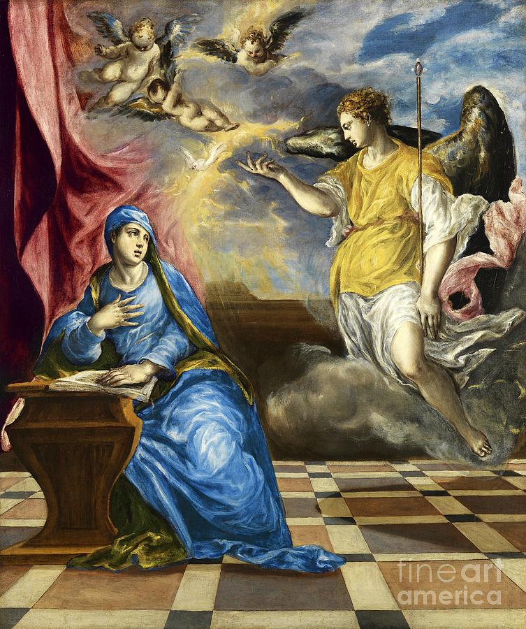 The Annunciation #37 Painting by El Greco