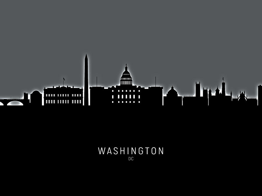 Washington DC Skyline #37 Digital Art by Michael Tompsett
