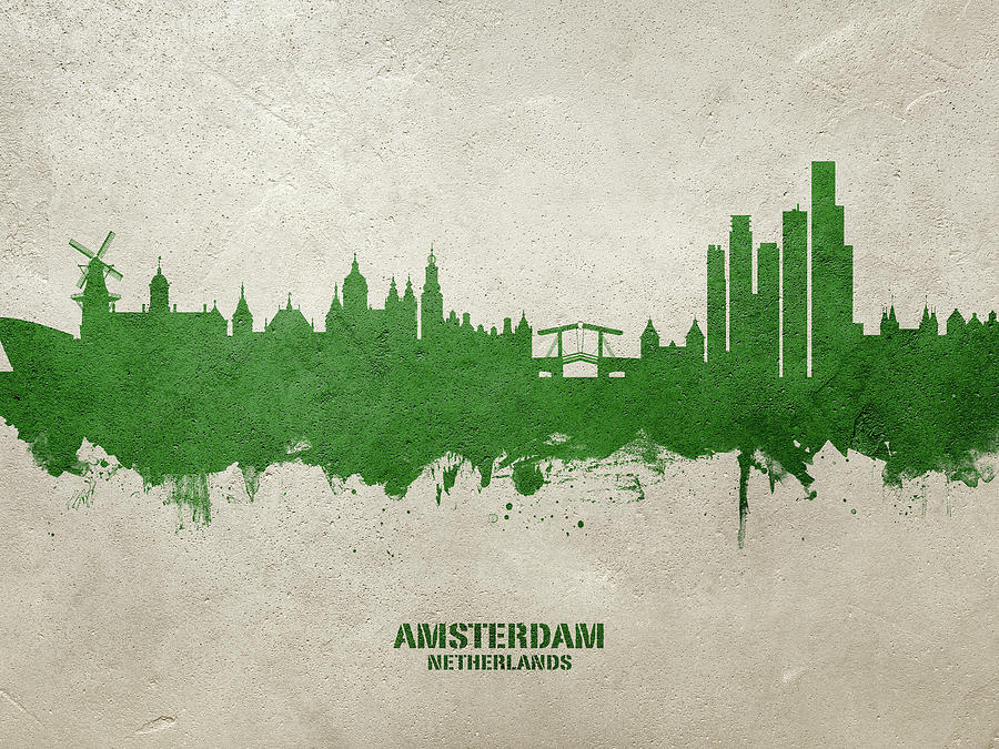 Amsterdam The Netherlands Skyline #38 Digital Art by Michael Tompsett
