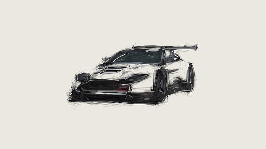 Aston Martin Car Drawing #38 Digital Art by CarsToon Concept