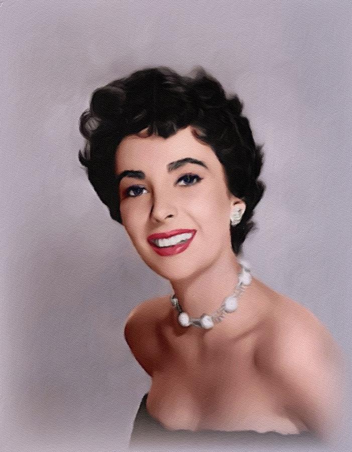 Elizabeth Taylor, Hollywood Legend Painting By John Springfield - Fine 