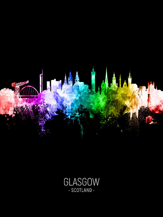 Glasgow Scotland Skyline #38 Digital Art by Michael Tompsett