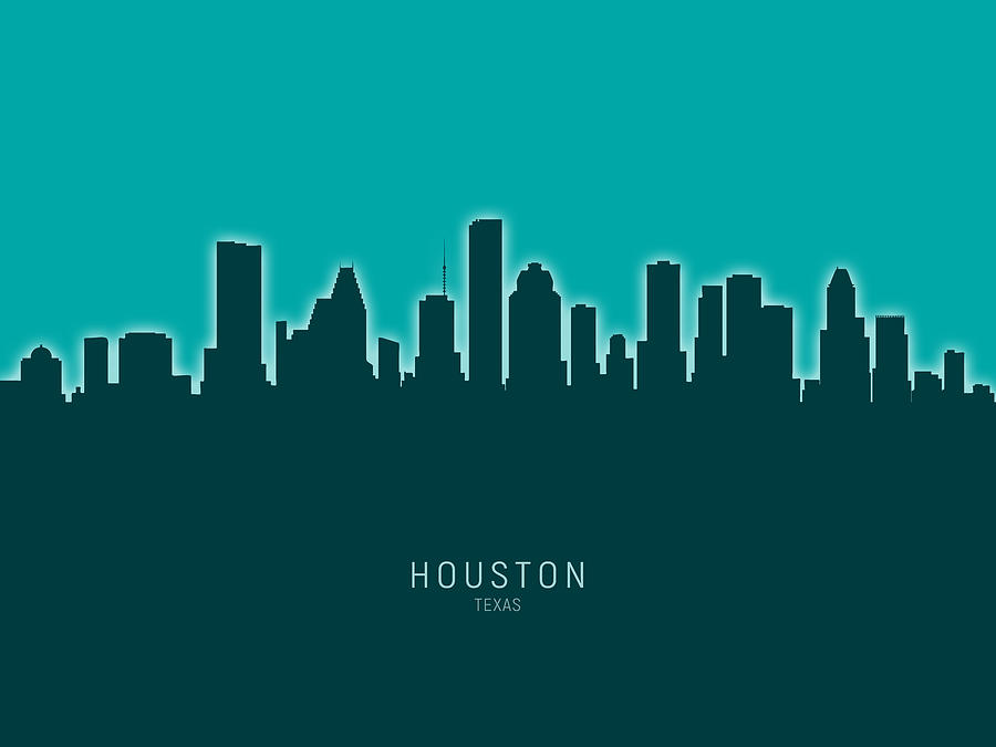 Houston Texas Skyline #38 Digital Art by Michael Tompsett