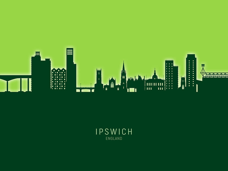 Ipswich England Skyline #38 Digital Art by Michael Tompsett