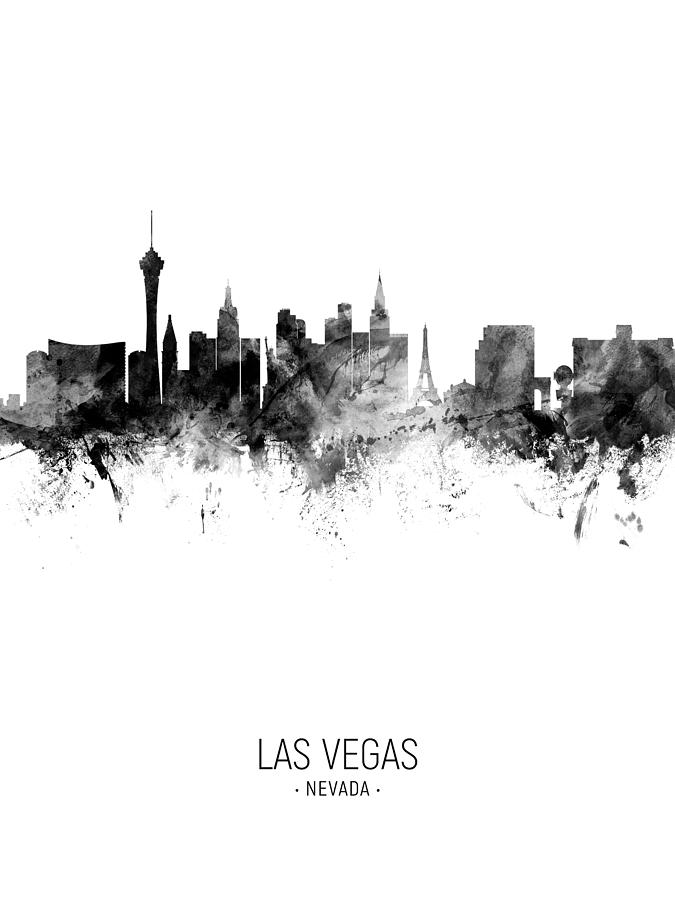 Las Vegas Digital Art - Las Vegas Nevada Skyline #38 by Michael Tompsett