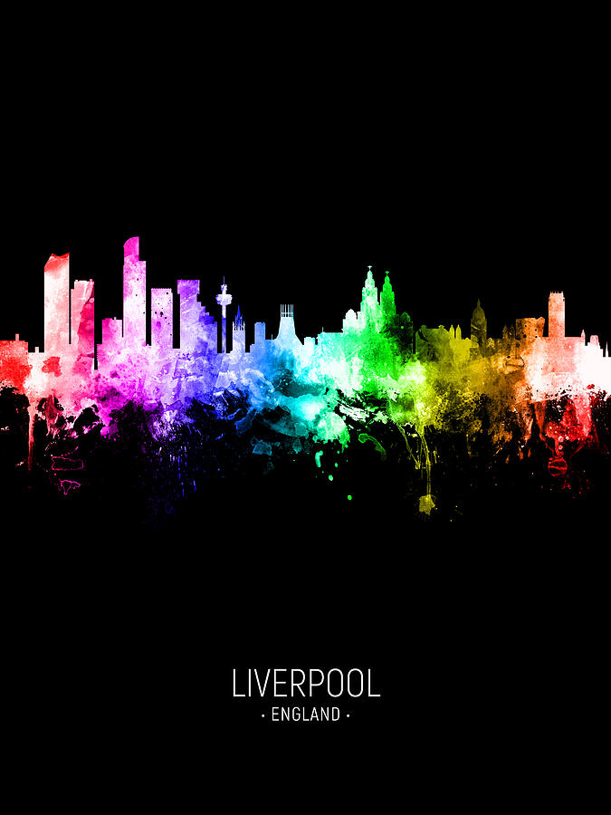 Liverpool England Skyline #38 Digital Art by Michael Tompsett