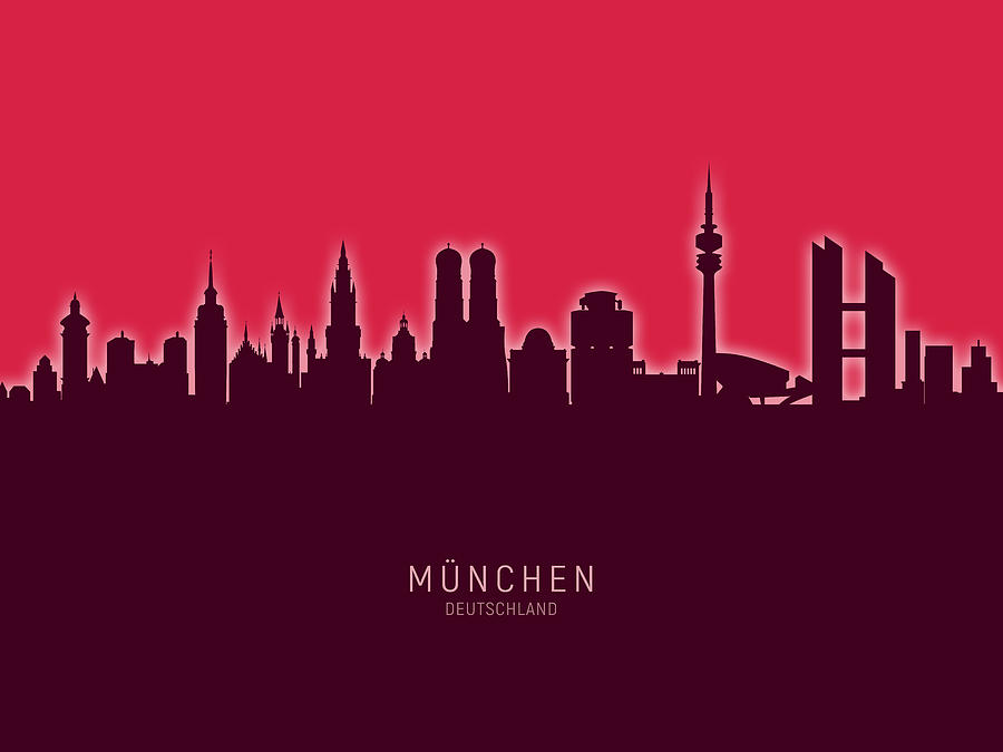 Munich Germany Skyline #38 Digital Art by Michael Tompsett