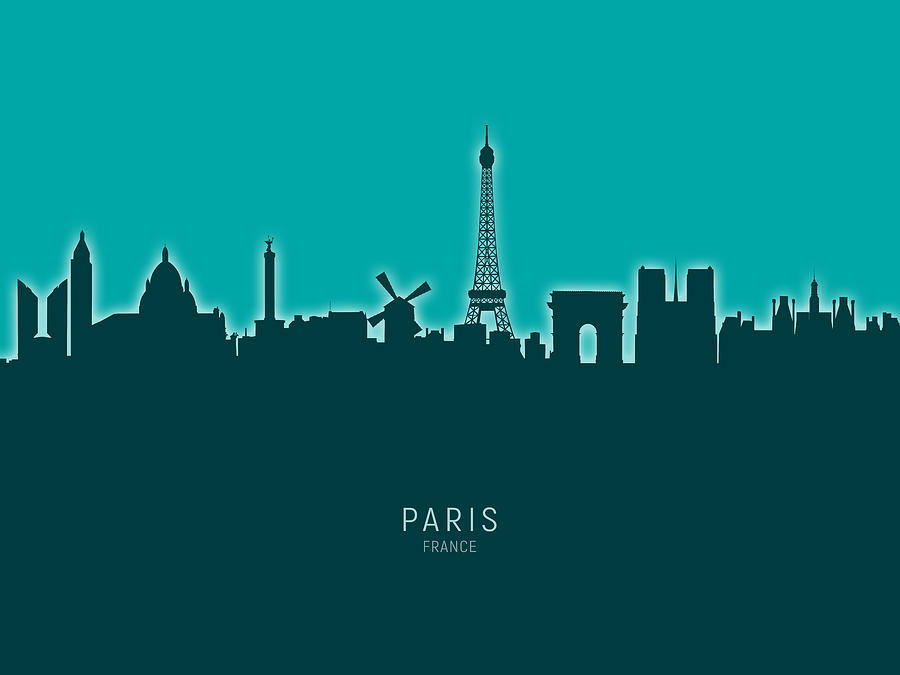 Paris France Skyline #38 Digital Art by Michael Tompsett